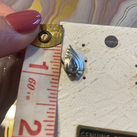 NWT Sterling Silver Earrings with Blue Topaz - Picture 5 of 6